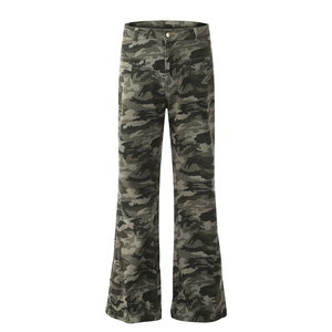 Jean évasé ample <span class=keywords><strong>taille</strong></span> <span class=keywords><strong>basse</strong></span> camouflage pour <span class=keywords><strong>femme</strong></span>, style décontracté vintage, <span class=keywords><strong>pantalon</strong></span> de charpentier avec poches 3D, en denim non extensible lavable, automne-hiver - Product Image 2