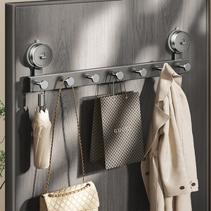 Porte-manteau mural de luxe à ventouse, robuste, avec crochets rectangulaires, pour entrée, sans perçage - Product Image 4