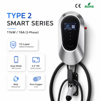 Borne de recharge murale pour véhicules électriques 7 kW Type 2, borne de recharge murale intelligente pour la maison, station de recharge pour véhicules électriques OEM ODM
