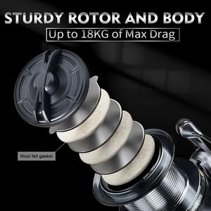 Moulinet de pêche à culbuteur <span class=keywords><strong>en</strong></span> métal ultra fort 4.8:1 5 + 1BB Max Drag 18KG Moulinet de pêche <span class=keywords><strong>en</strong></span> eau salée super fort - Product Image 4