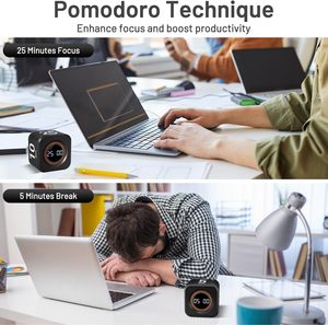 Manufacturer Custom Plastic Desk Cube <strong>Timer</strong> 5/<strong>10</strong>/25/50 <strong>Minutes</strong> Preset Gravity Sensor Rotating Productivity <strong>Timer</strong> for Work - Product Image 5
