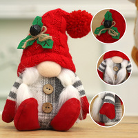 Bonnet tricoté sans visage Rudolph de Noël, gnome assis, jouets décoratifs en peluche douce, poupées, cadeau promotionnel pour fêtes de fin d'année