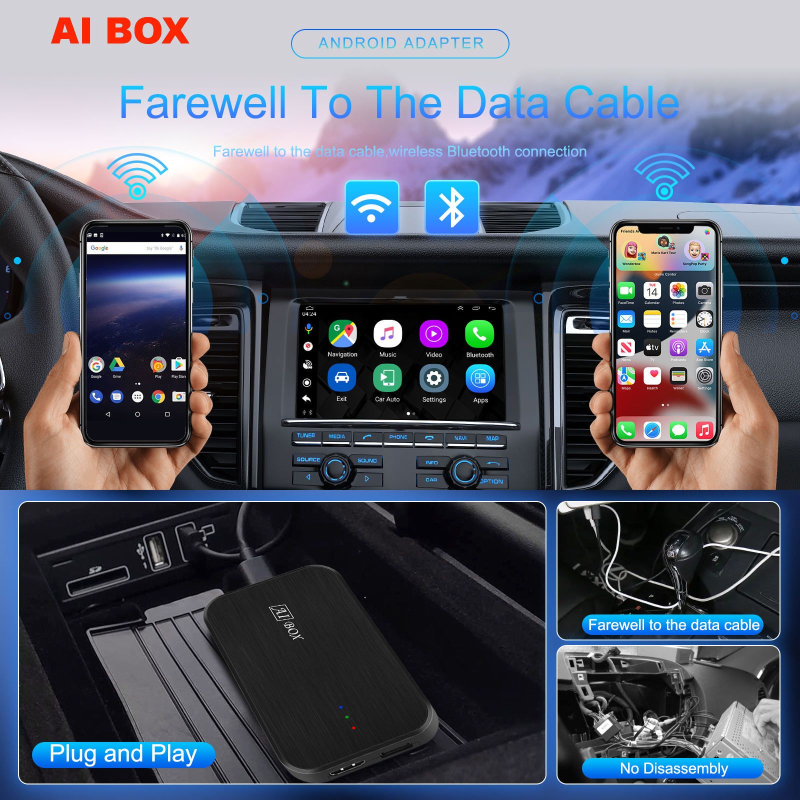 Carplay Ai Box - Smart Car Key with Rockchip Gps+beidou