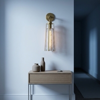 Luminaire mural suspendu en laiton Jingshi, tube vertical rond à texture de pierre avec éclat chaud, éclairage élégant pour couloir domestique