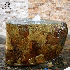 Grande fontaine d'eau décorative de jardin extérieur en <span class=keywords><strong>granit</strong></span> avec terrasse et marbre en pierre durable - Product Image 2