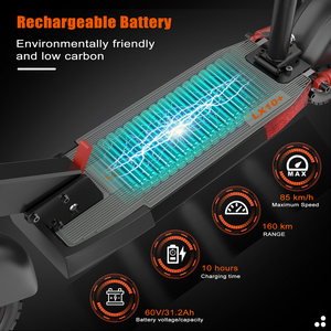 สกู๊ตเตอร์พกพา LX11+ ระยะทางไกล 160 กม. มอเตอร์ทรงพลัง 1500W ความเร็ว 85 กม./ชม. 60V 31Ah สำหรับผู้ใหญ่ - Product Image 2