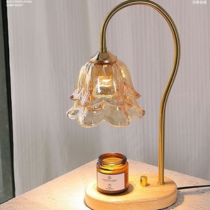 Lampe chauffe-cire en métal couleur noyer - Product Image 1