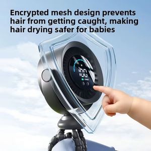 Mini Portable 360° <b>Rotation</b> Led Display Usb Rechargeable 3000Mah 100 Speeds Ultra Low Noise <b>Desk</b>&Hanging Fan - Product Image 2
