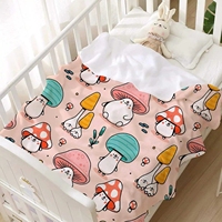 Nerz-Sublimationsdecke mit Individuell Bedrucktem Niedlichem Pilz-Design Flanell-Sofadecke