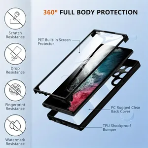 Coques de Téléphone Transparents Intégrales 360 Avant Arrière pour <span class=keywords><strong>Samsung</strong></span> Galaxy S25 FE S25 Edge S24 S23 <span class=keywords><strong>S22</strong></span> <span class=keywords><strong>Ultra</strong></span> Plus A07 A17 M36 - Product Image 6