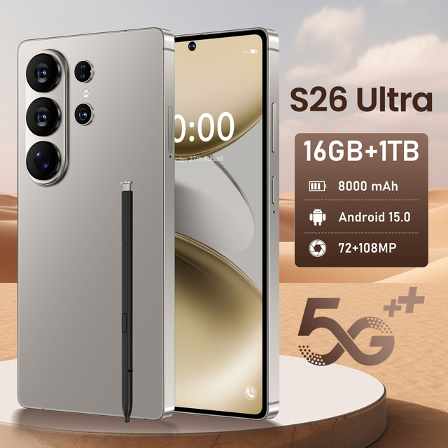 S26 Ultra 5G Android 15 Smartphone Deca Core 16GB+1TB Dual SIM 72MP Front 108MP Rear HD Camera English OLED