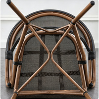 Chaises de salle à manger empilables en rotin, chaises à dossier simple pour la maison, chaises décontractées pour la terrasse et le salon