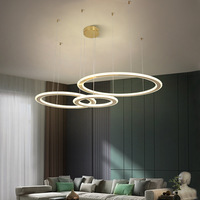 Plafonnier Led circulaire suspendu au design moderne, éclairage d'intérieur, luminaire décoratif de plafond, idéal pour un salon ou des escaliers