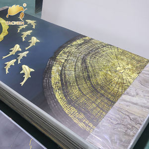 モダンなインテリアデザインのための木目調と石模様の装飾用UVボード - Product Image 3