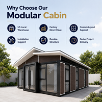 Maison Modulaire Moderne en Panneaux Sandwich, Structure Rectangulaire Durable, Villa, Bureau, Design Européen, Garantie 5 Ans sur Site
