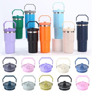 定制20盎司30盎司便携式冰杯304不锈钢绝缘冷冻咖啡杯汽车吸管汽车杯 - Product Image 2