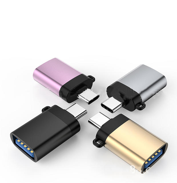 USB Type-C Female to USB a Adapter with USB 3.0 OTG Support Aluminum Alloy Housing for Mobile Phone DC Charging & Data Transfer