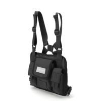 Hip Hop Herren Taillen packung Verstellbare Schulter Brust Rig Tasche mit Kette Bogen Brief Feder Knopf Dekorationen Funktionelle Weste