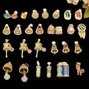 Roue de prière à gouttes d'huile colorée de style ancien, Maxim de <span class=keywords><strong>Zaka</strong></span> Lam à six caractères, Cinq voies du Dieu de la Richesse, Poisson annuel, Pend - Product Image 1