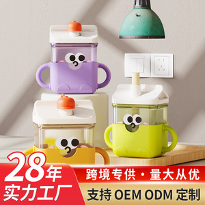 Baby Sippy <b>Cup</b> With <b>Straw</b> Standard Caliber PP Material Cartoon Design Leak Proof For 1-3 Years Old Children - Product Image 3