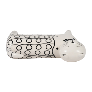 Statuetta di gatto in ceramica con design a spirale per decorazioni domestiche, scultura moderna per bagno, ufficio, soggiorno, mensola - Product Image 6