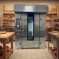 Four rotatif commercial 32 plateaux, four industriel à gaz et électrique pour la cuisson du pain, équipement de boulangerie