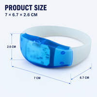 Bracelets LED activés par le son avec sangle en silicone blanc, lumière unie, bracelets lumineux pour fêtes, cadeaux promotionnels, vente en gros