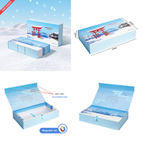 Caja de Regalo Magnética Personalizada con Impresión de Paisaje Invernal, Caja Magnética Rígida Grande con Compartimentos Pequeños Extraíbles para Regalos Navideños