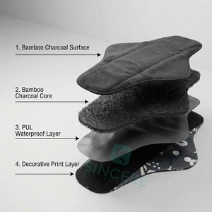 Serviettes hygiéniques lavables et réutilisables en coton pour femmes - Product Image 1