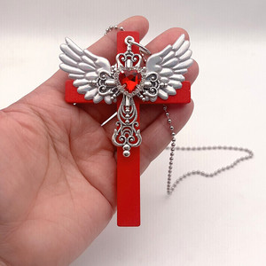 Collares con Colgante <span class=keywords><strong>de</strong></span> Corazón Gótico con Pedrería y Alas para Mujer, Accesorios <span class=keywords><strong>de</strong></span> Joyería <span class=keywords><strong>de</strong></span> Subcultura Y2K - Product Image 6