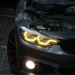 <span class=keywords><strong>Faro</strong></span> Delantero Auto V2 Ikon Iconic 1:1 de Tres Colores para <span class=keywords><strong>BMW</strong></span> <span class=keywords><strong>Serie</strong></span> <span class=keywords><strong>4</strong></span> F32 F33 F36 F80 M3 M4 F82 2013-2019, Amarillo, Blanco, Ámbar, DRL - Product Image 5