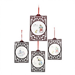 Pendentif décoratif style chinois avec motif de chansons de berceuse, matériaux de bricolage pour la créativité des enfants de la maternelle - Product Image 1