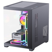Boîtier PC Gaming Tour Moyenne SNOWMAN 049 Format ATX Verre Trempé Flux d'Air Compatible Refroidisseur Liquide Éclairage ARGB USB pour Cartes Mères ITX MATX