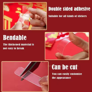 เทปกาวสองหน้าใสกันน้ำนาโนใส สติ๊กเกอร์ติดผนัง PVC สำหรับ<span class=keywords><strong>ใช้</strong></span>ในบ้าน-เทปกาวสองหน้าทำจากโพลีเอสเตอร์ - Product Image 2