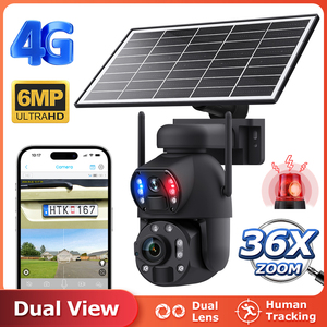 กล้อง PTZ พลังงานแสงอาทิตย์ 4G ประสิทธิภาพสูง 20W ซู<span class=keywords><strong>ม</strong></span>ออปติคอล 50 เท่า ตรวจจับมนุษย์ด้วย AI 360 องศา °   ดูกล้องไร้สายสำหรับภายนอกอาคารแบบสแตนด์บายนานพิเศษ - Product Image 2