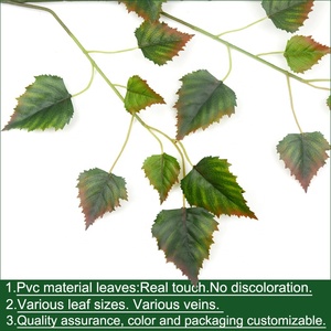 Feuilles de plantes artificielles d'arbre de bouleau blanc de feuillage réaliste de nouveau Style pour la décoration - Product Image 5