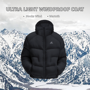 Chaqueta con capucha ligera, 90% cortavientos, de terciopelo con triple protección, con tecnología anti-perforación sin plumón de pato blanco, de nailon. - Product Image 2