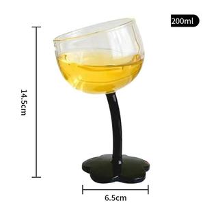 Кривое»; Ручная роспись; Красивое платье с цветочным узором для стекла рюмки Nordic ребристые бокалы для вина роспись напитков бокал вина с зеленым стеблем - Product Image 4