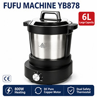 Machine à piler le Fufu électrique 6L, 800W, cuisson et mélange automatiques, antiadhésive, en acier inoxydable, pour usage domestique et commercial