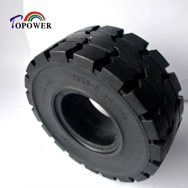 Neumático industrial sólido profesional producido en fábrica TOPOWER JADEKING 28x9-15 21x8-9 6,50-10 250-15 para remolque de carretillas elevadoras