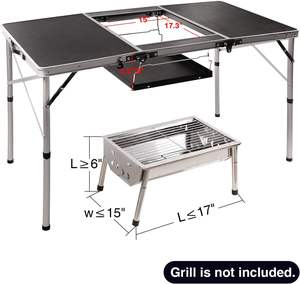 Soporte Ajustable para Estufa de 4 Pies, 48 x 24 Pulgadas, Ligero, Portátil, para Barbacoa, Camping, Picnic, Color Negro - Product Image 6