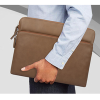Pochette pour ordinateur portable personnalisable en gros, 13,3-14 pouces, sacoche en cuir PU grande capacité pour affaires, université, bureau et usage quotidien