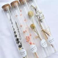 Mini bouteilles de souhait pour la fête des mères, Rose éternelle, Bouquet de fleurs séchées, Tube en verre, vente en gros