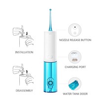 Soocas W3 Pro Cordless Electric untuk Penggunaan Rumah Tangga, Tahan Air IPX7, Portabel, Dapat Diisi Ulang, Nozzle 360 Derajat, 240ml