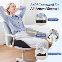 Coussin de siège ergonomique en mousse à mémoire de forme haute densité pour soulager la sciatique, les maux de dos, les hémorroïdes et les douleurs du coccyx, avec base antidérapante pour siège de voiture