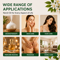 Huiles essentielles de néroli de qualité cosmétique biologique haute pureté pour la fabrication de parfums de voiture, les soins de la peau et l'huile de massage corporel hydratante