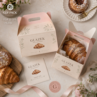 Boîte à pâtisserie personnalisée avec poignée pour biscuits, beignets, macarons, pâtisseries et desserts à emporter
