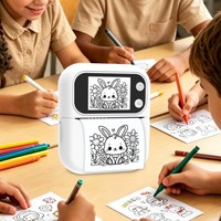 Printer Thermal Pintar Mini Plastik Portabel AI Inovatif dengan Speaker untuk Kertas Catatan Tempel Dua Warna