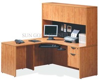 Table d'étude de bureau d'angle en forme de L avec tiroirs
