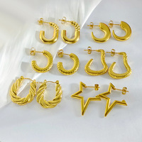 Boucles d'oreilles Gaovo de luxe irrégulières pressées hydrauliquement pour femmes, multi-styles, en acier inoxydable, type Huggie et clous, bijoux exclusifs, vente en gros